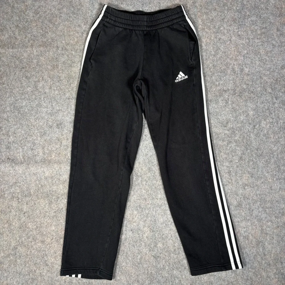 Adidas Sweatpants Men S Black 3-Stripe Fleece Joggers Athletic Loungewear Pants